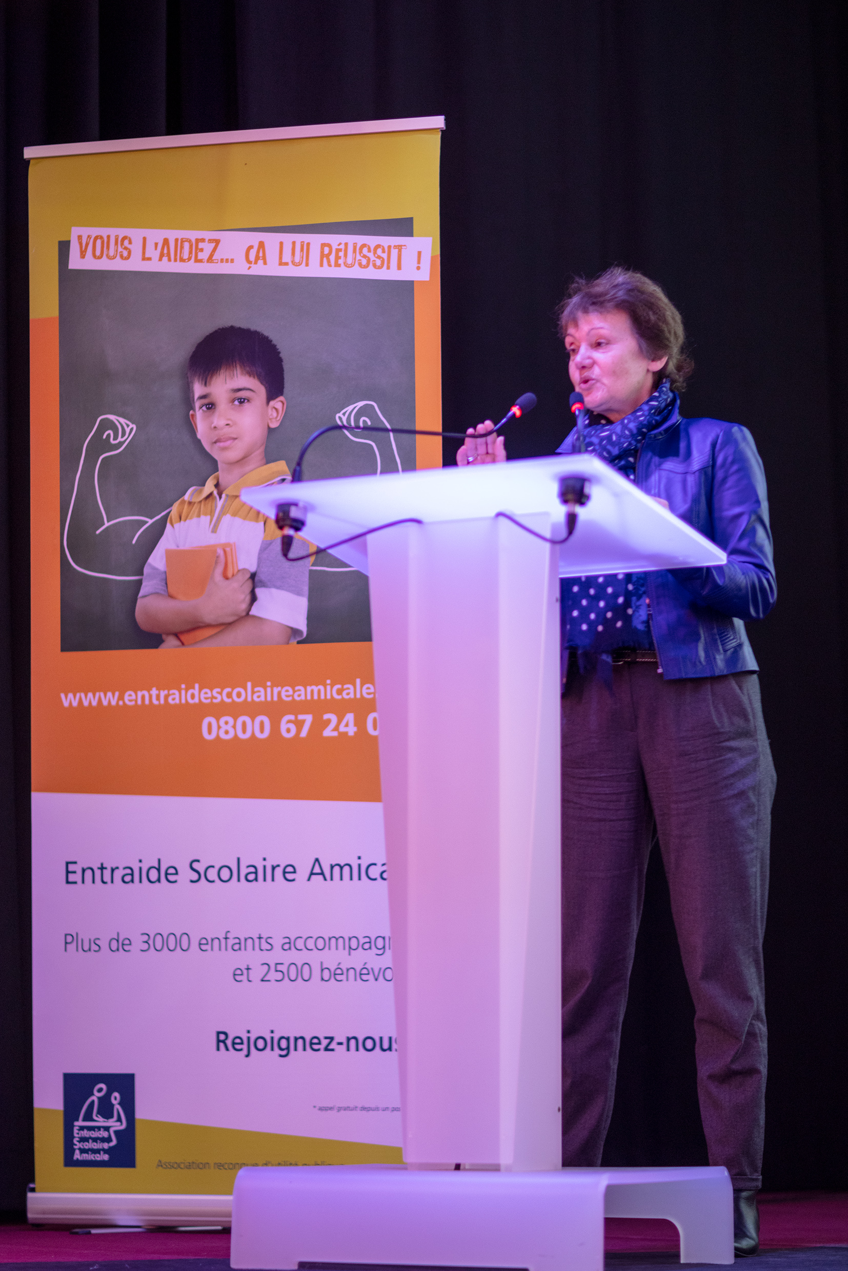 Isabelle Gougenheim, Présidente de l'Institut IDEAS, pendant son discours