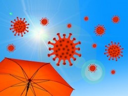 Image d'actu métaphorique : un parapluie qui protège du virus