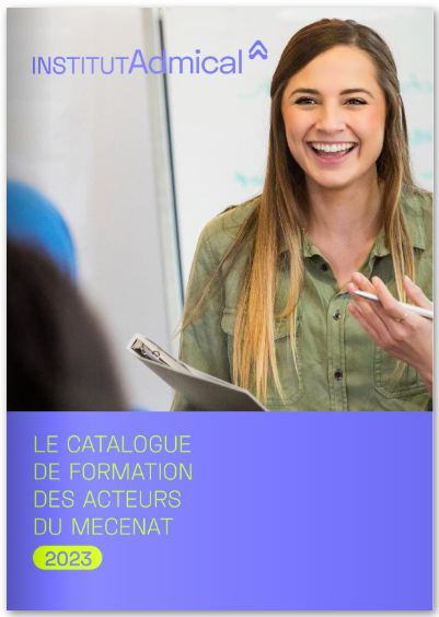 Couverture du catalogue des formation des acteurs du mécénat 2023